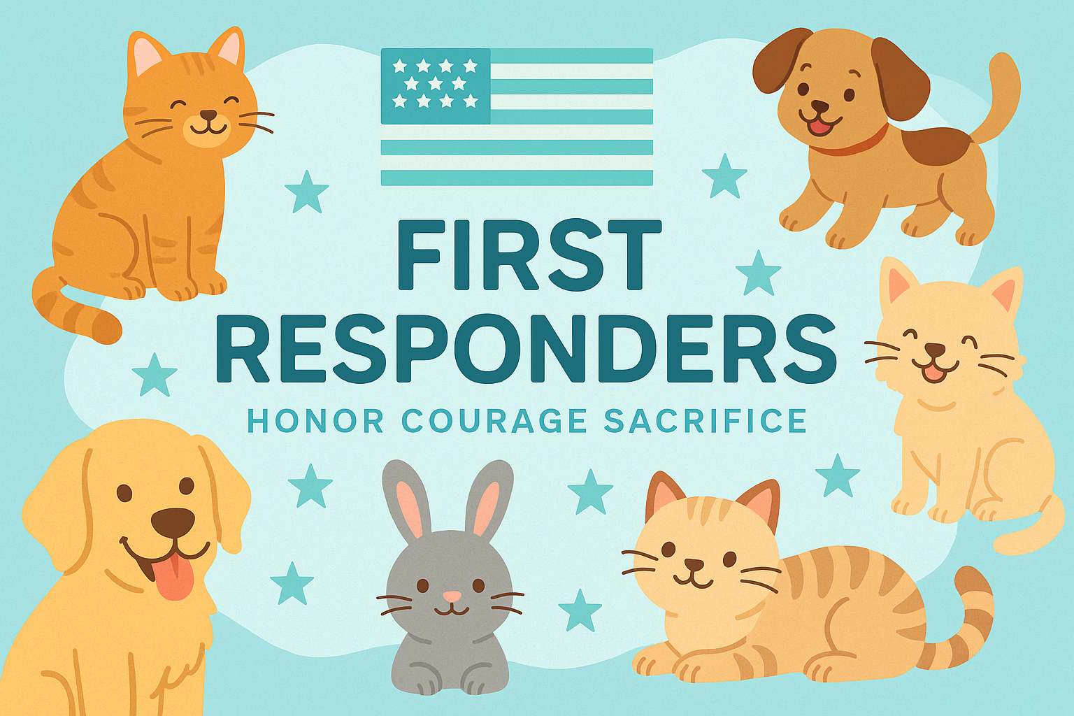 American flag with paw print overlay